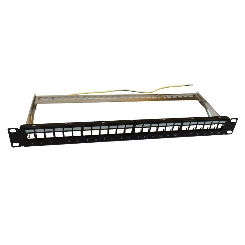 WPCPANBS24 | PATCH PANEL MODULARE 24 POSTI STP CAT5E/6 CON CABLE MANAGER | WP Cabling | distributori informatica